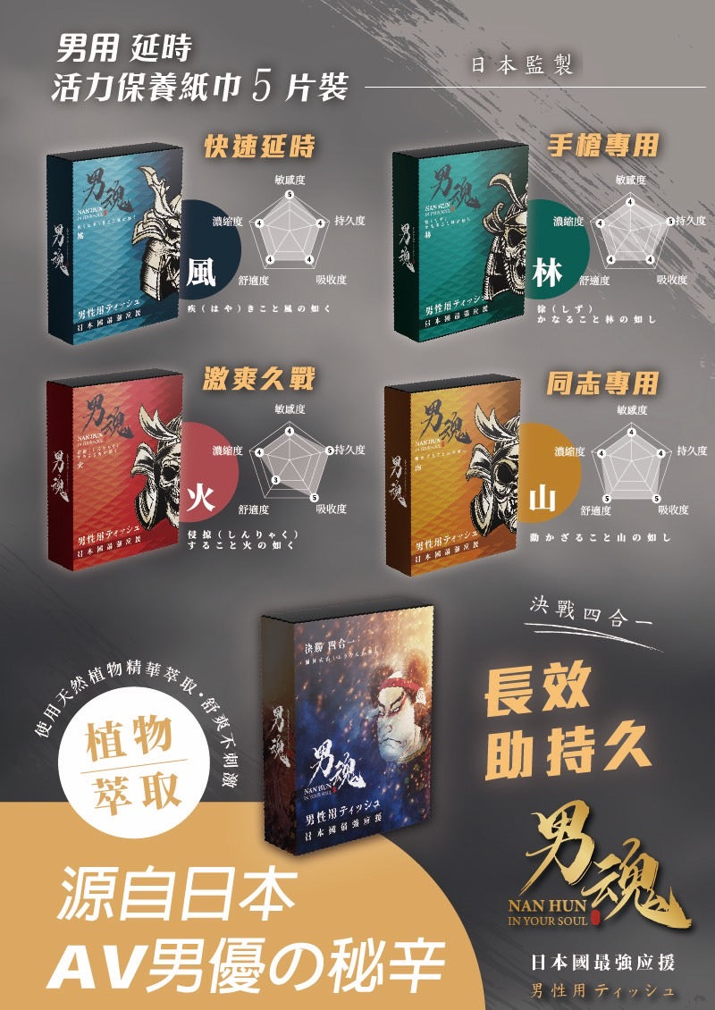 男魂 男用活力保養濕巾- 四合一